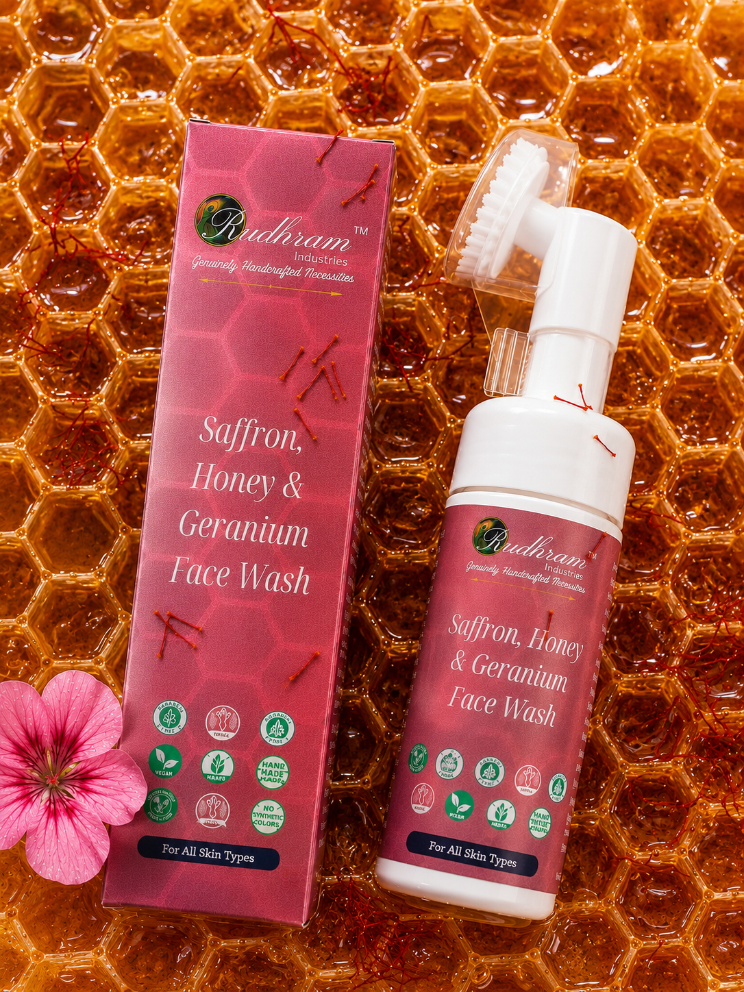 Saffron, Honey & Geranium Face Wash